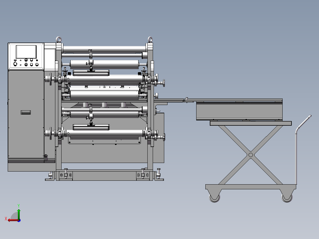 3393 自动化锂电池极片分条机 sw2016后视图