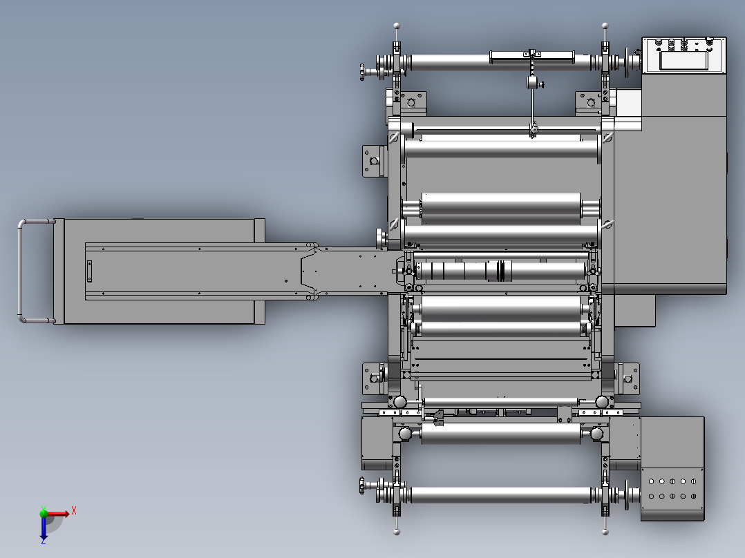 3393 自动化锂电池极片分条机 sw2016俯视图