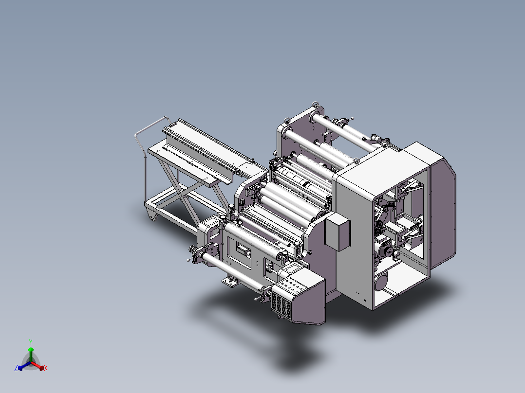 3393 自动化锂电池极片分条机 sw2016正等轴测图