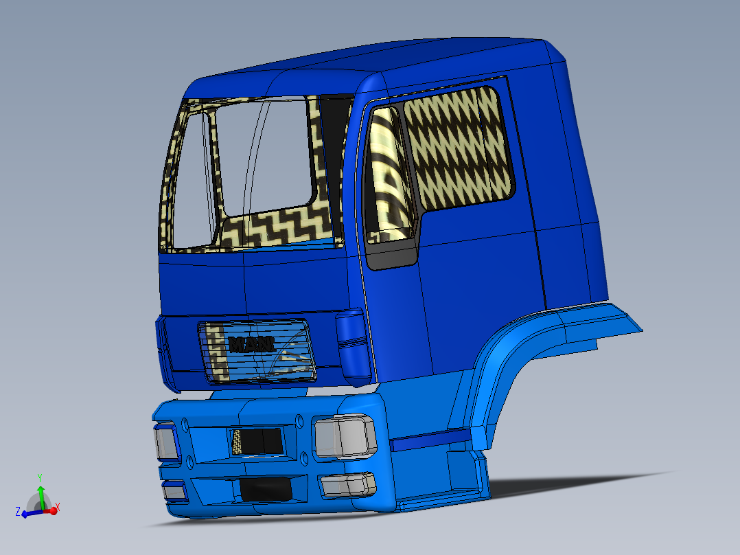 Man 重型卡车车头sw模型