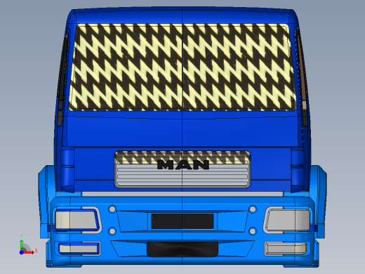 Man 重型卡车车头sw模型前视缩略图