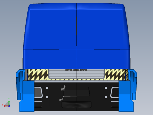 Man 重型卡车车头sw模型后视缩略图