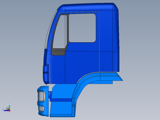 Man 重型卡车车头sw模型右视缩略图