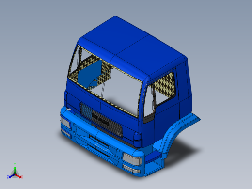 Man 重型卡车车头sw模型正等轴测缩略图