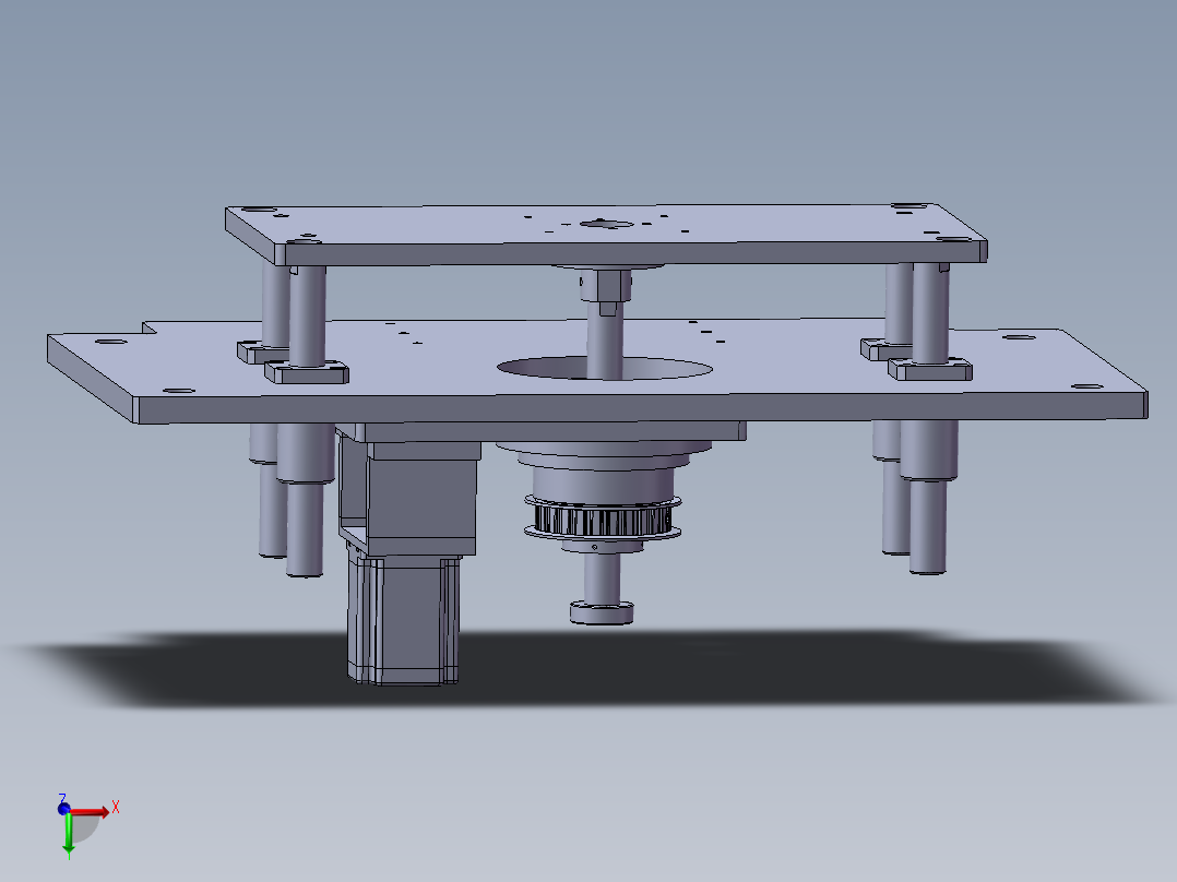 升降台机构电机丝杠升降台3d图纸