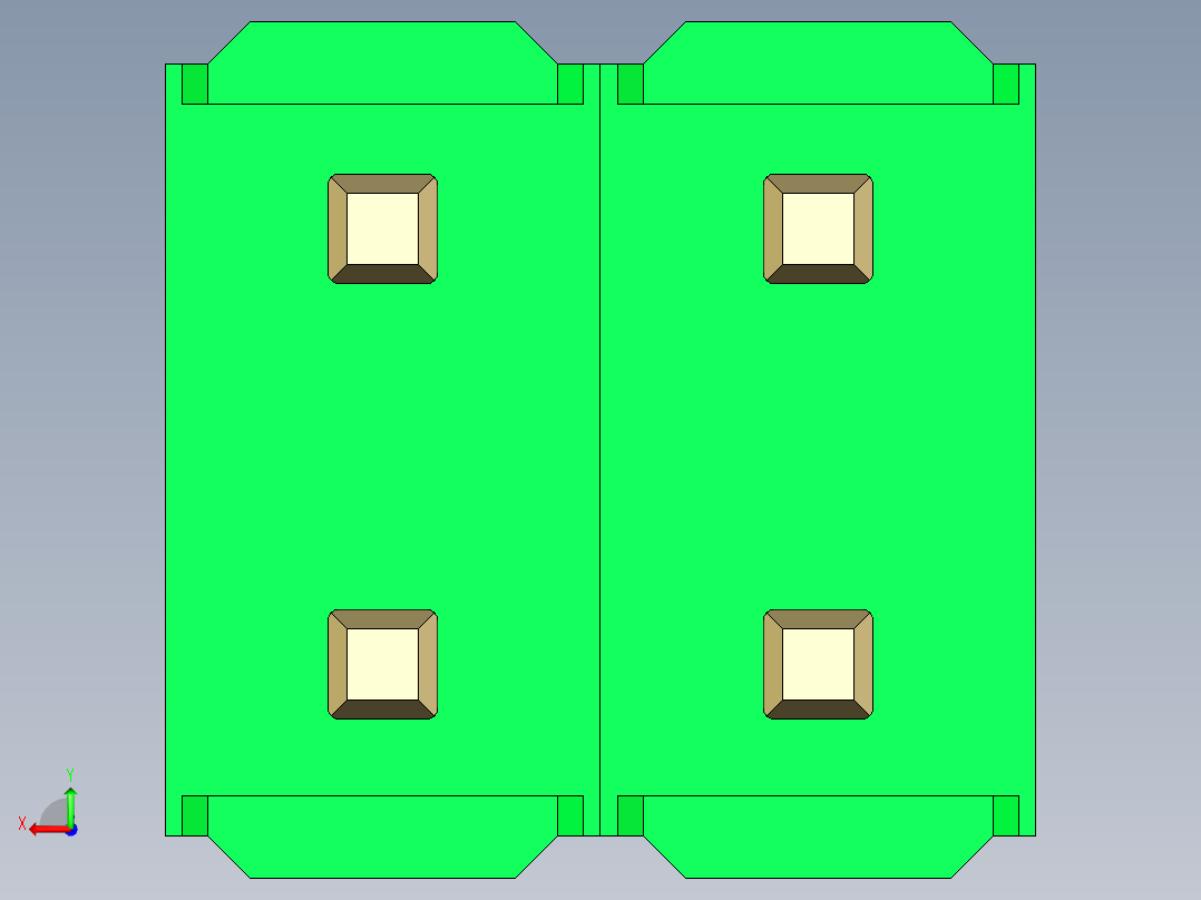 彩色公头100mil（2.54mm）系列-DS1021_green_2x02p_100mil_Type1_rev1.0后视图