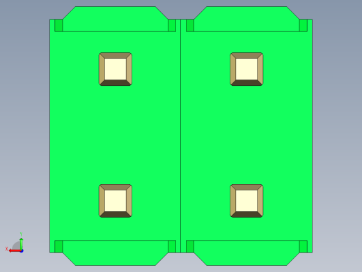 彩色公头100mil（2.54mm）系列-DS1021_green_2x02p_100mil_Type1_rev1.0后视缩略图
