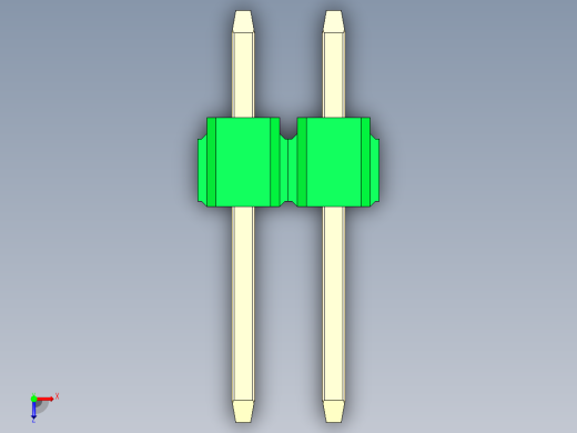 彩色公头100mil（2.54mm）系列-DS1021_green_2x02p_100mil_Type1_rev1.0俯视缩略图