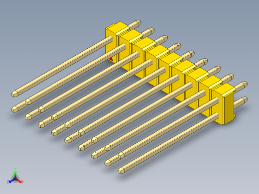 彩色公头100mil（2.54mm）系列-DS1021_yellow_2x09p_100mil_Type19_rev1.0