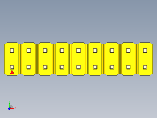 彩色公头100mil（2.54mm）系列-DS1021_yellow_2x09p_100mil_Type19_rev1.0前视缩略图