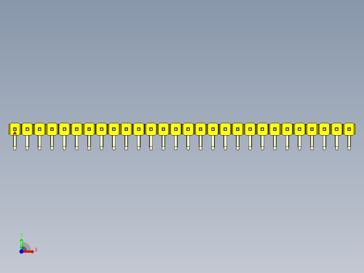 彩色公排针 100mil 2.54mm 系列-DS1022_yellow_1x28p_100mil_TypeD_rev1.0前视缩略图