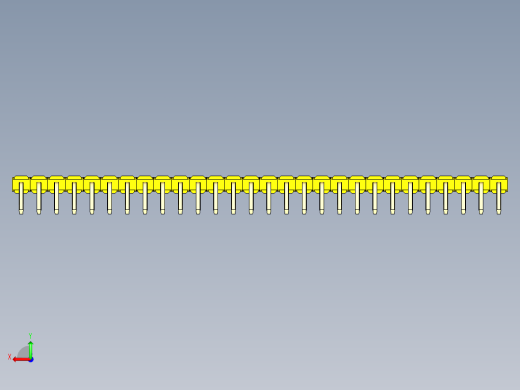 彩色公排针 100mil 2.54mm 系列-DS1022_yellow_1x28p_100mil_TypeD_rev1.0后视缩略图
