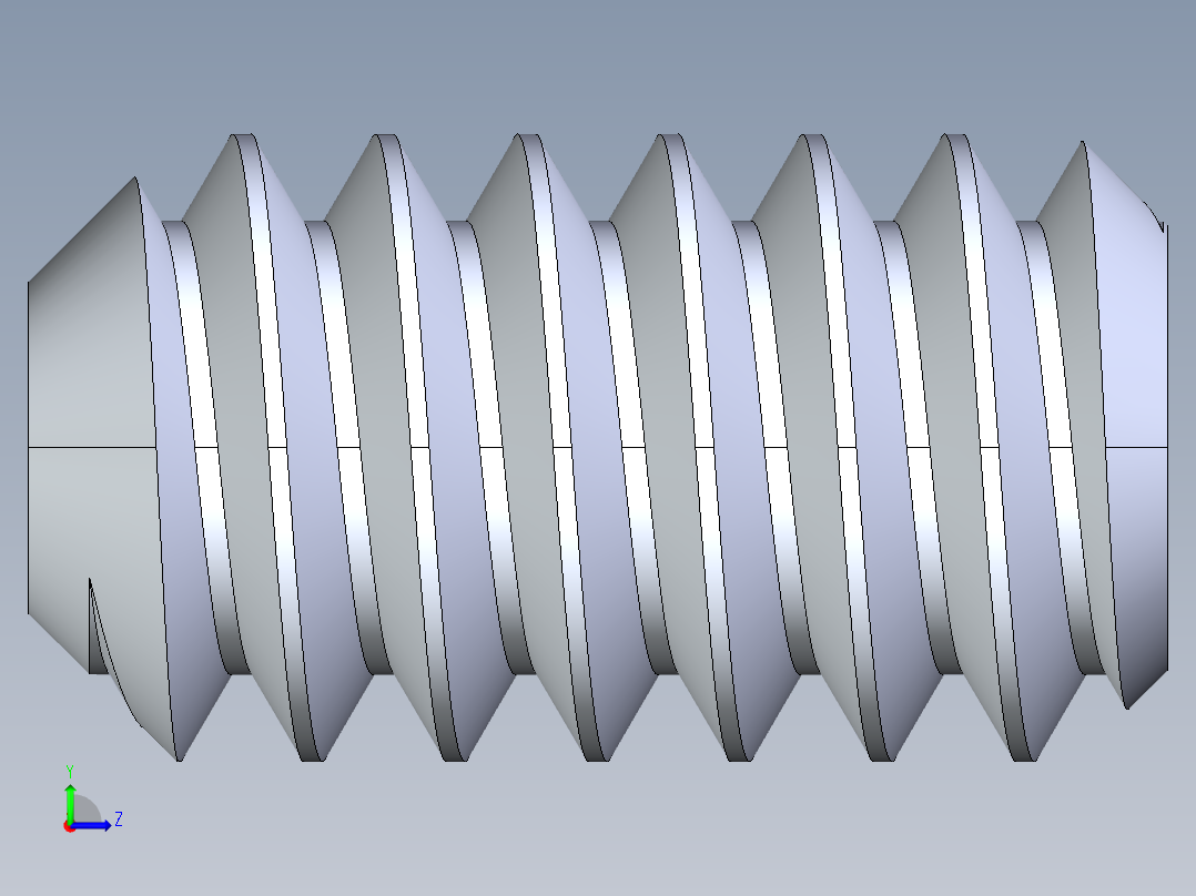 UNC 平头紧定螺钉-UNC SET SCREW 6-32 x0.250.STEP左视图