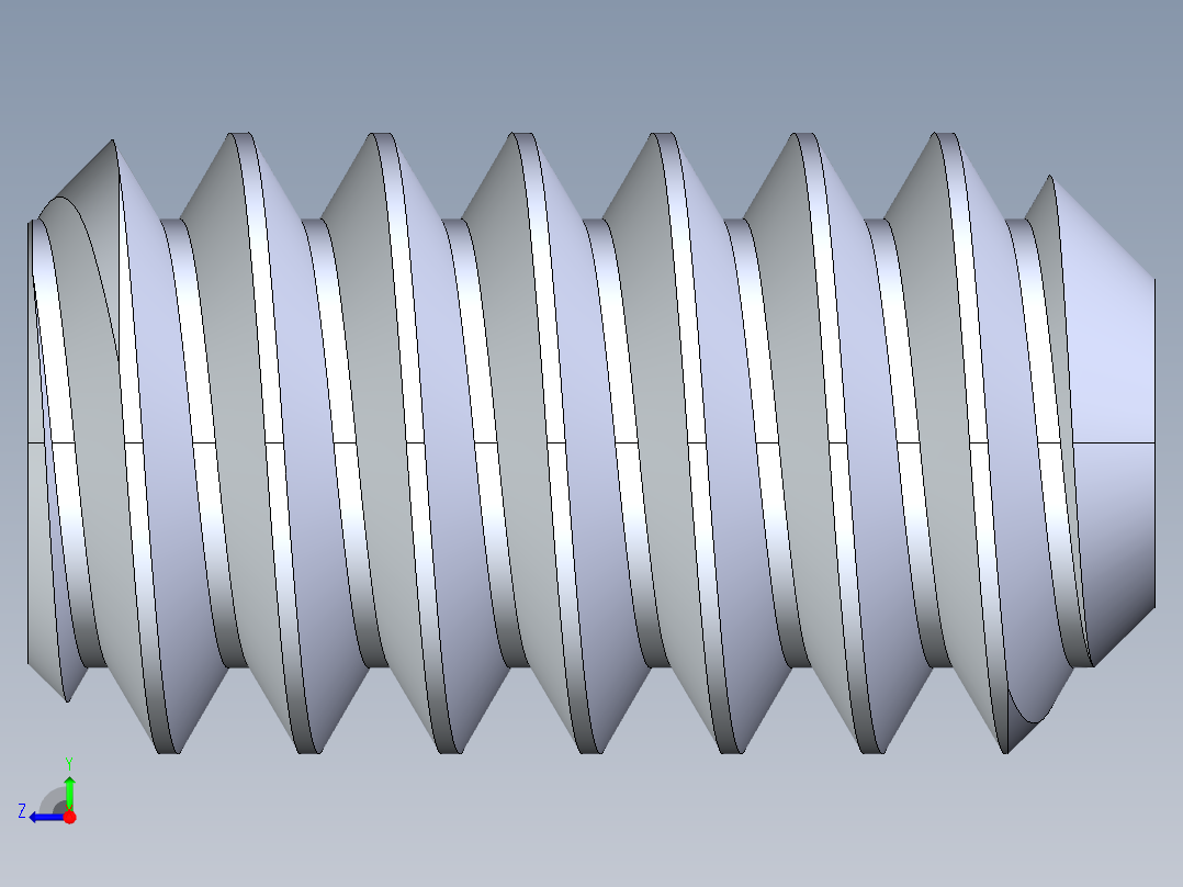UNC 平头紧定螺钉-UNC SET SCREW 6-32 x0.250.STEP右视图