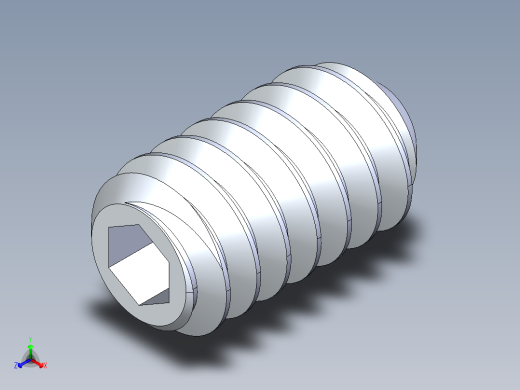 UNC 平头紧定螺钉-UNC SET SCREW 6-32 x0.250.STEP正等轴测缩略图
