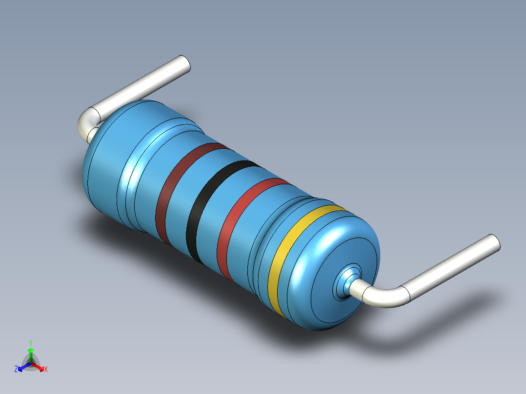 无源元件封装-RES-0.5W-H-MF主视图