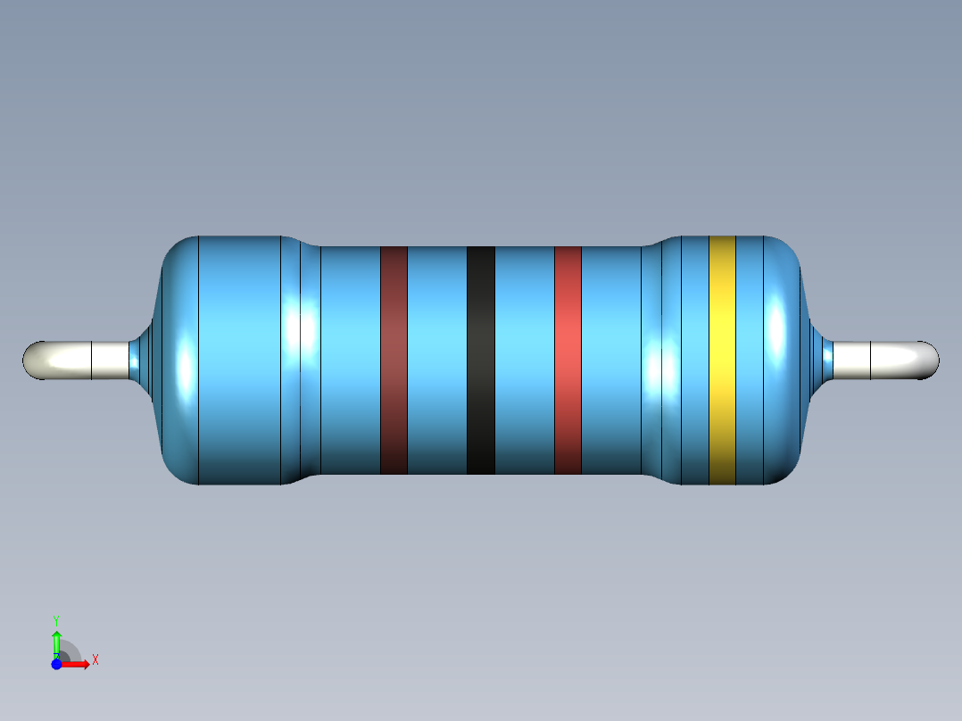 无源元件封装-RES-0.5W-H-MF前视图