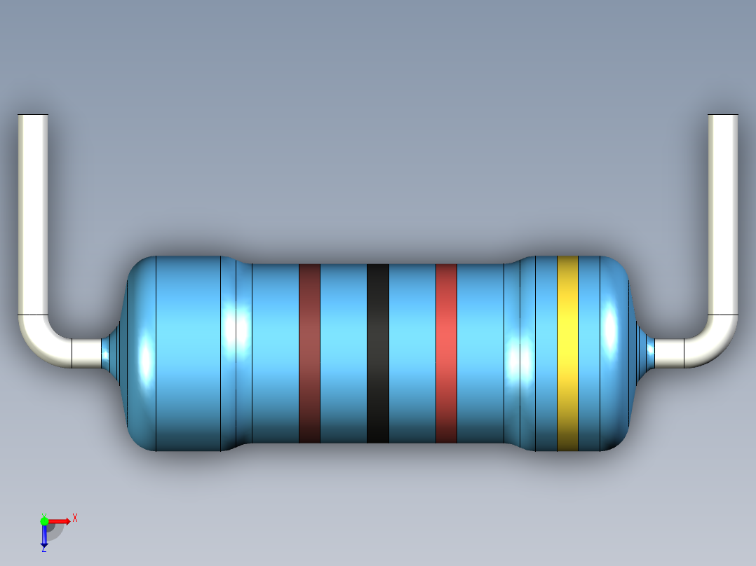 无源元件封装-RES-0.5W-H-MF俯视图