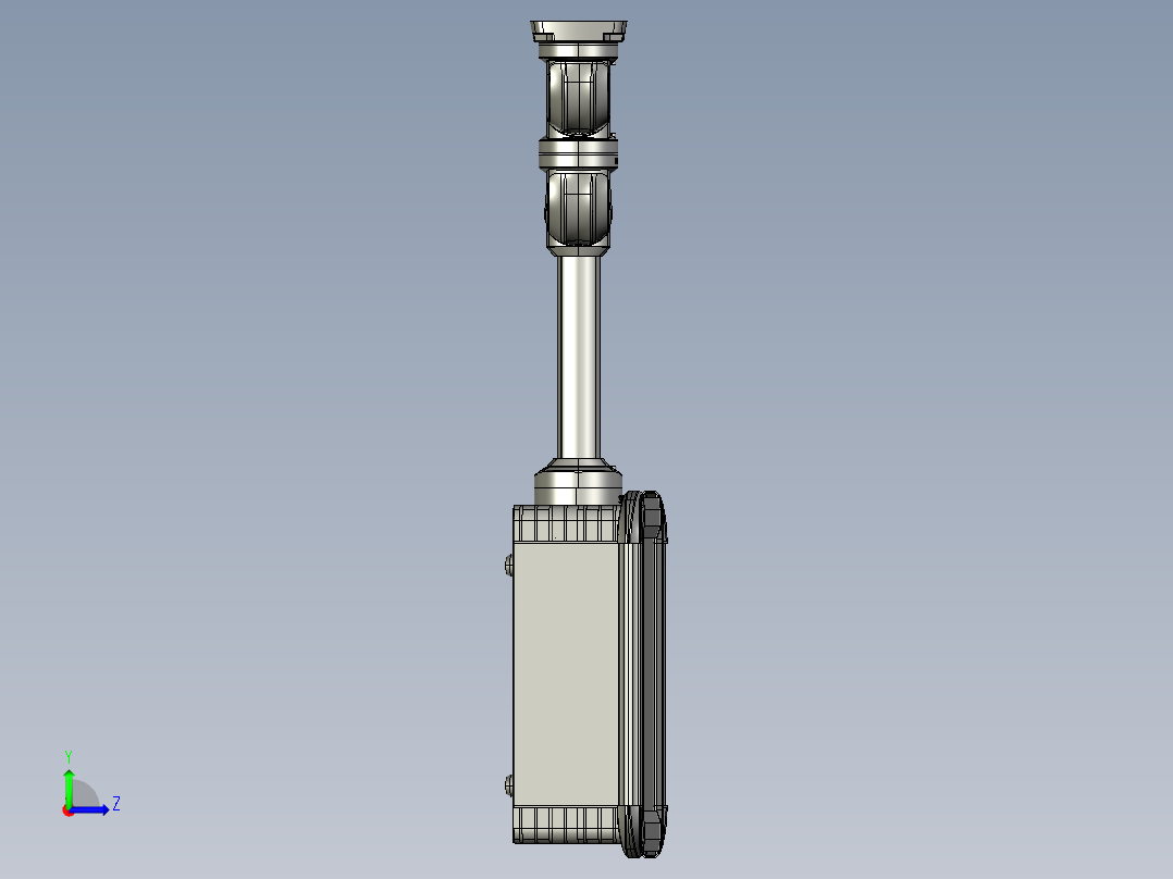 向上顶座+中间连接器+转角+箱体连接器+控制箱左视图