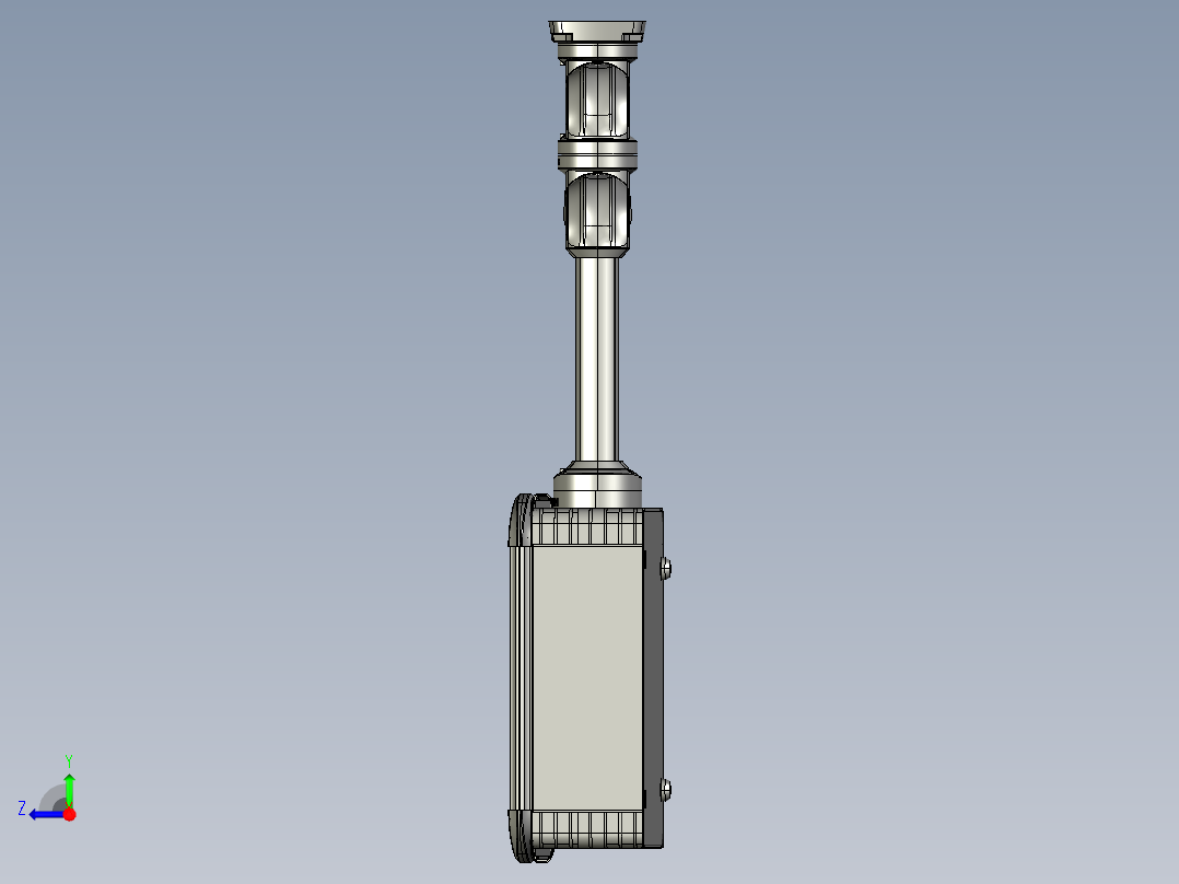 向上顶座+中间连接器+转角+箱体连接器+控制箱右视图