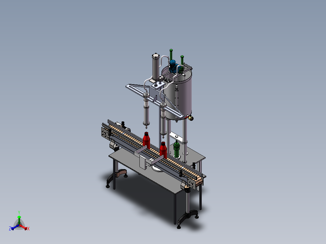 定量灌装机正等轴测图