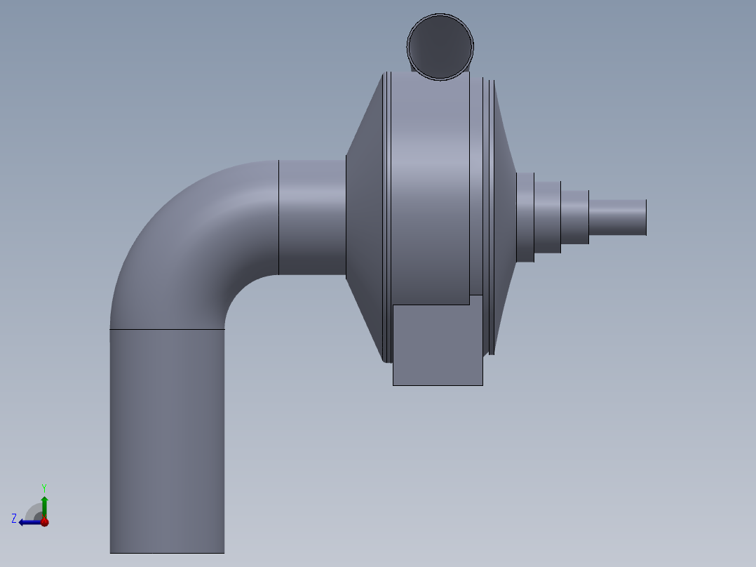 混流式水轮机右视图