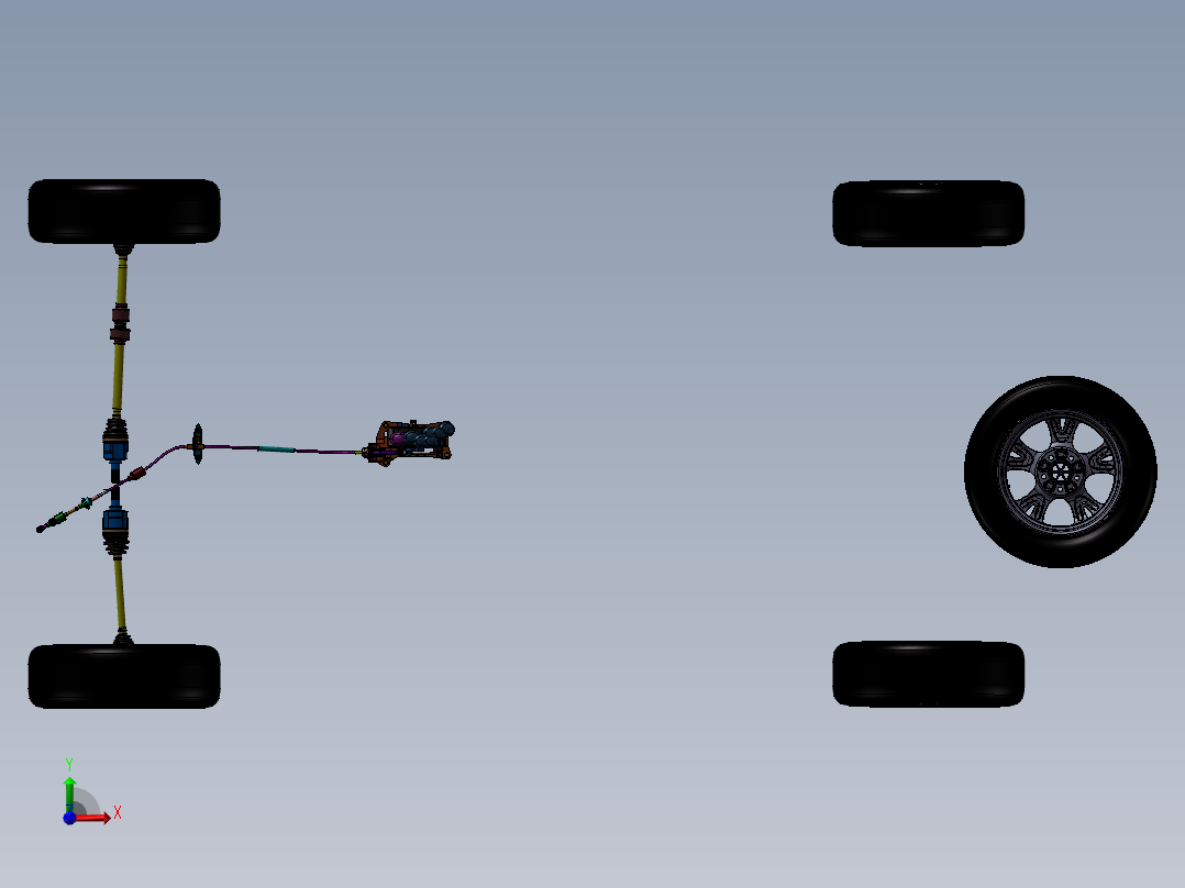 汽车底盘行驶系前视图