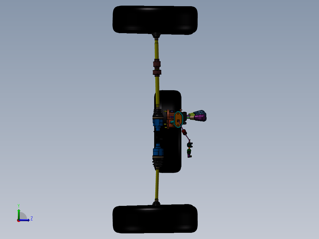 汽车底盘行驶系左视图