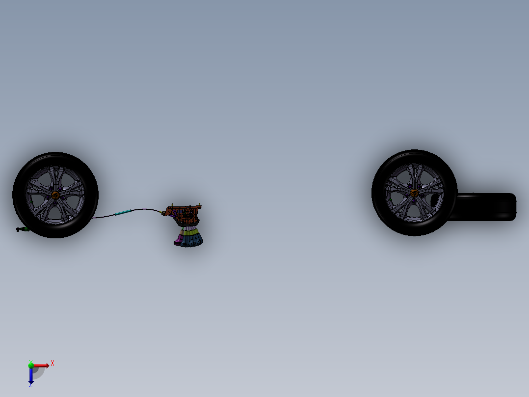 汽车底盘行驶系俯视图