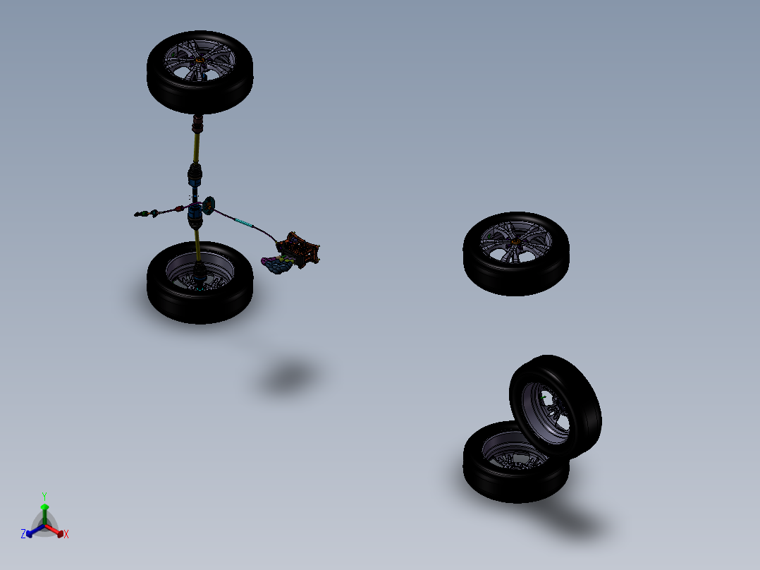 汽车底盘行驶系正等轴测图