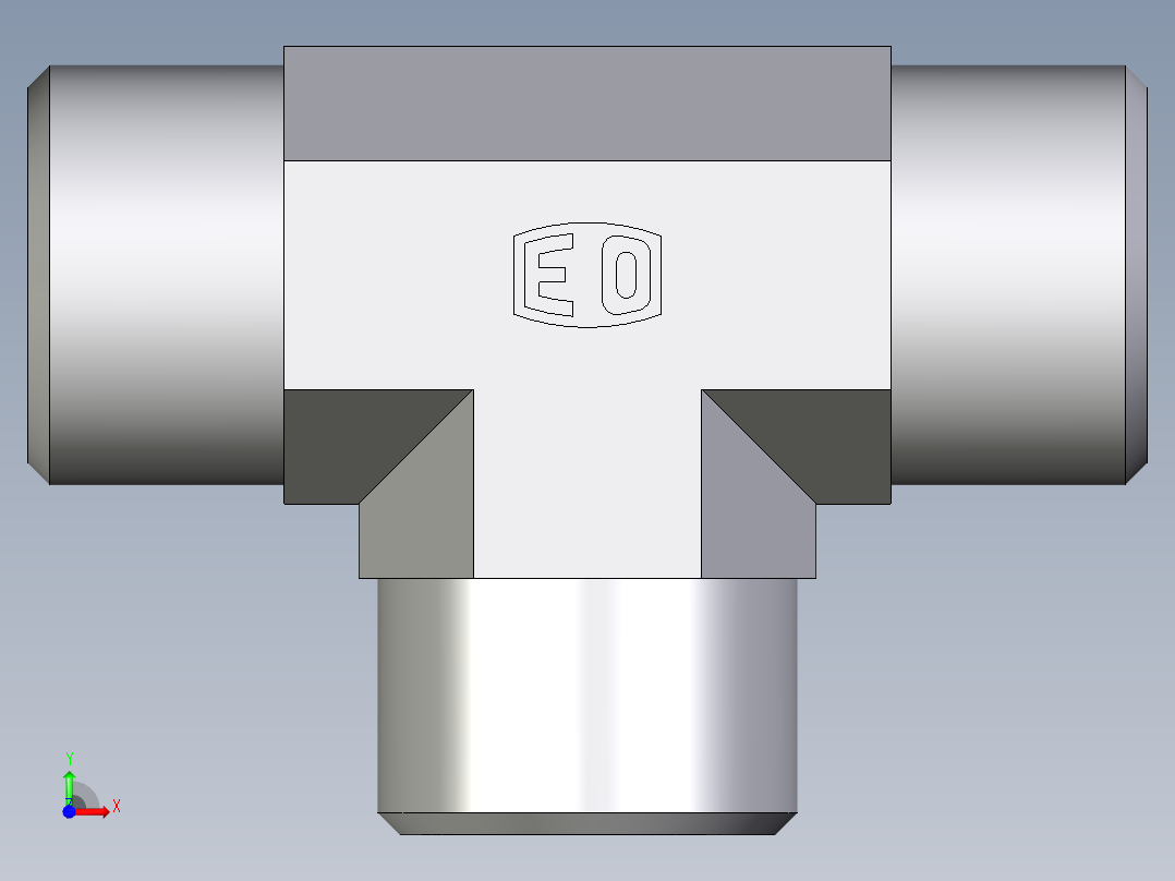 卡套式工业通用硬管接头EO_Union_tee_T12LCFX前视图