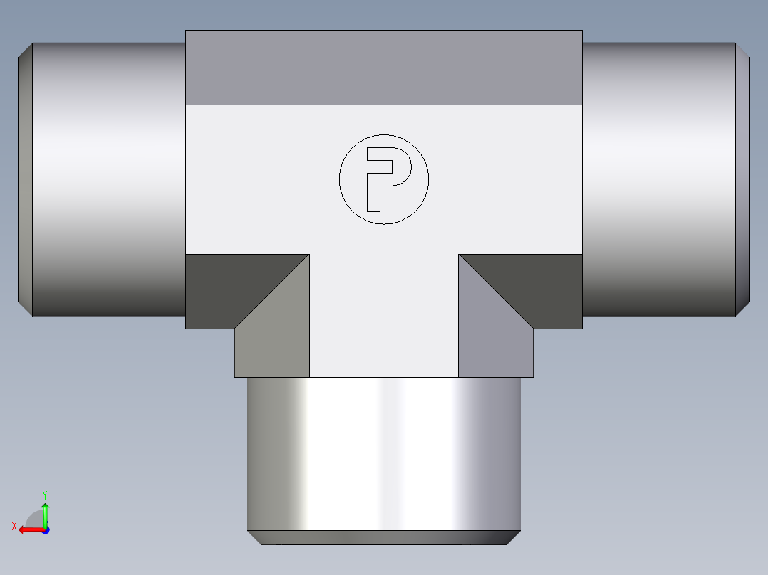 卡套式工业通用硬管接头EO_Union_tee_T12LCFX后视图