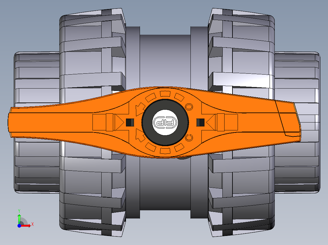 2VXEFV EasyFit双向球阀BSP螺纹母端前视图