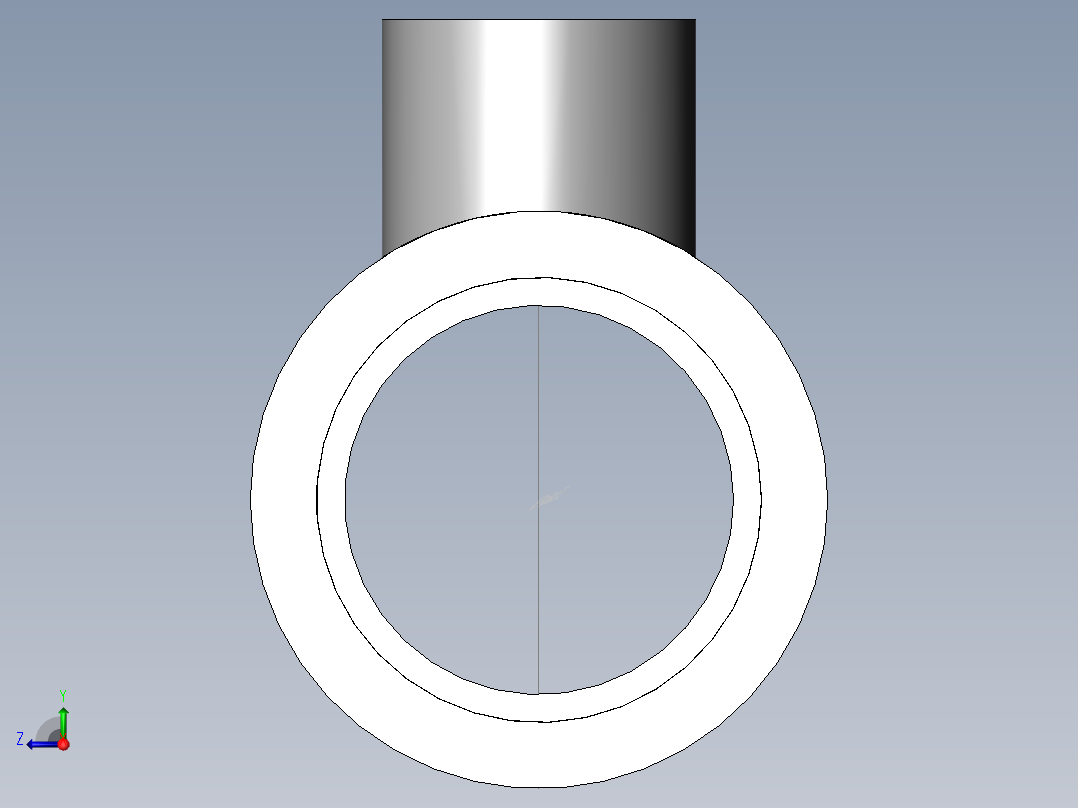 PVC公制管件-90x50 R-Tee后视图