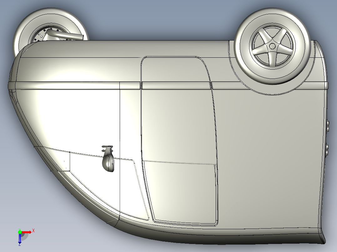 流线型电动三轮车--igs俯视图