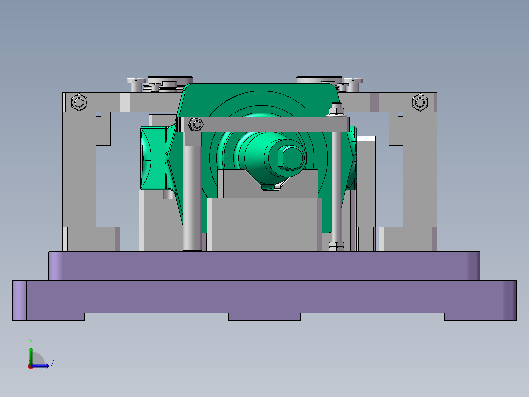 转向节内孔车组合夹具设计及分析含三维+cad+说明书左视图