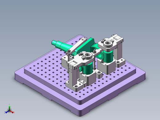 转向节内孔车组合夹具设计及分析含三维+cad+说明书正等轴测缩略图