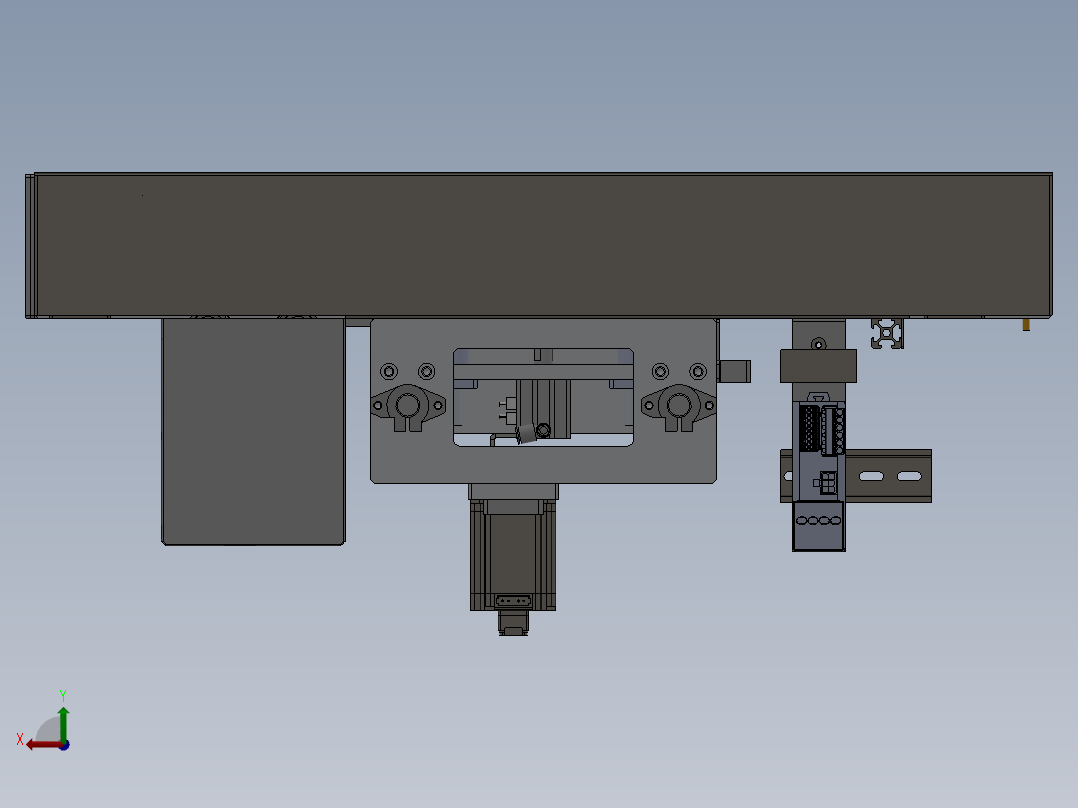 带对中组件的输送结构后视图