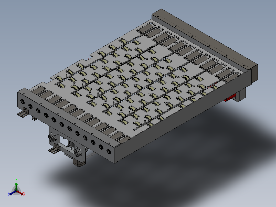 带对中组件的输送结构正等轴测图
