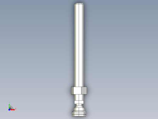 水平調整腳座LSA25-3D多系列多零件图纸模型前视缩略图