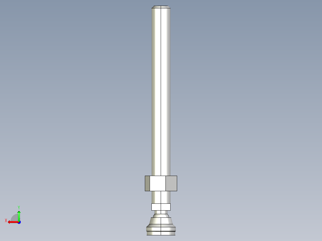 水平調整腳座LSA25-3D多系列多零件图纸模型后视图