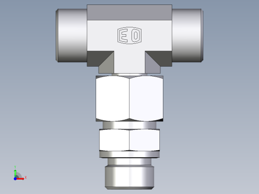 卡套式工业通用硬管接头EO_Assembled_adjustable_standpipe_branch_tee_EVT16SMOMD71前视缩略图