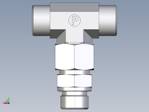 卡套式工业通用硬管接头EO_Assembled_adjustable_standpipe_branch_tee_EVT16SMOMD71后视缩略图