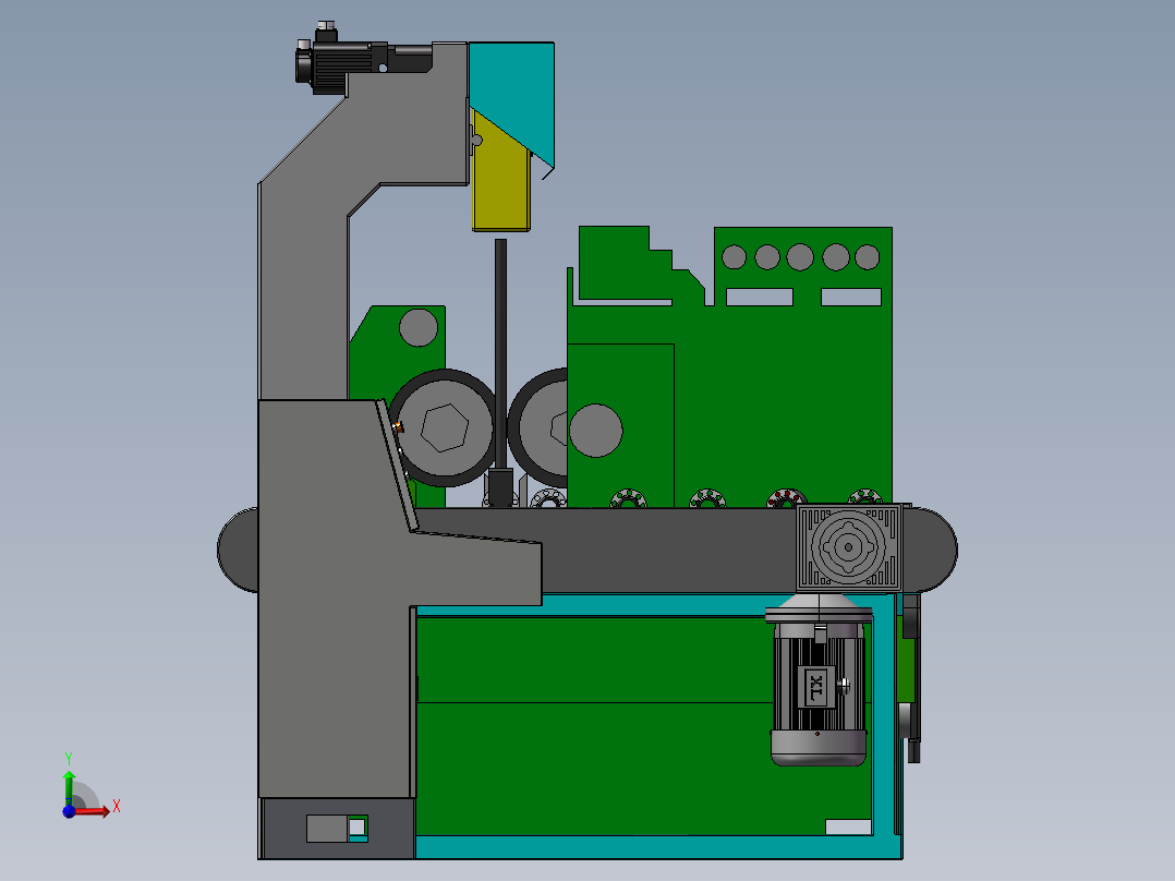 圆柱体无心磨自动上下料循环研磨前视图
