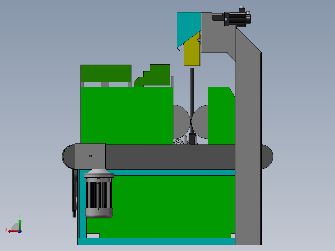 圆柱体无心磨自动上下料循环研磨后视图