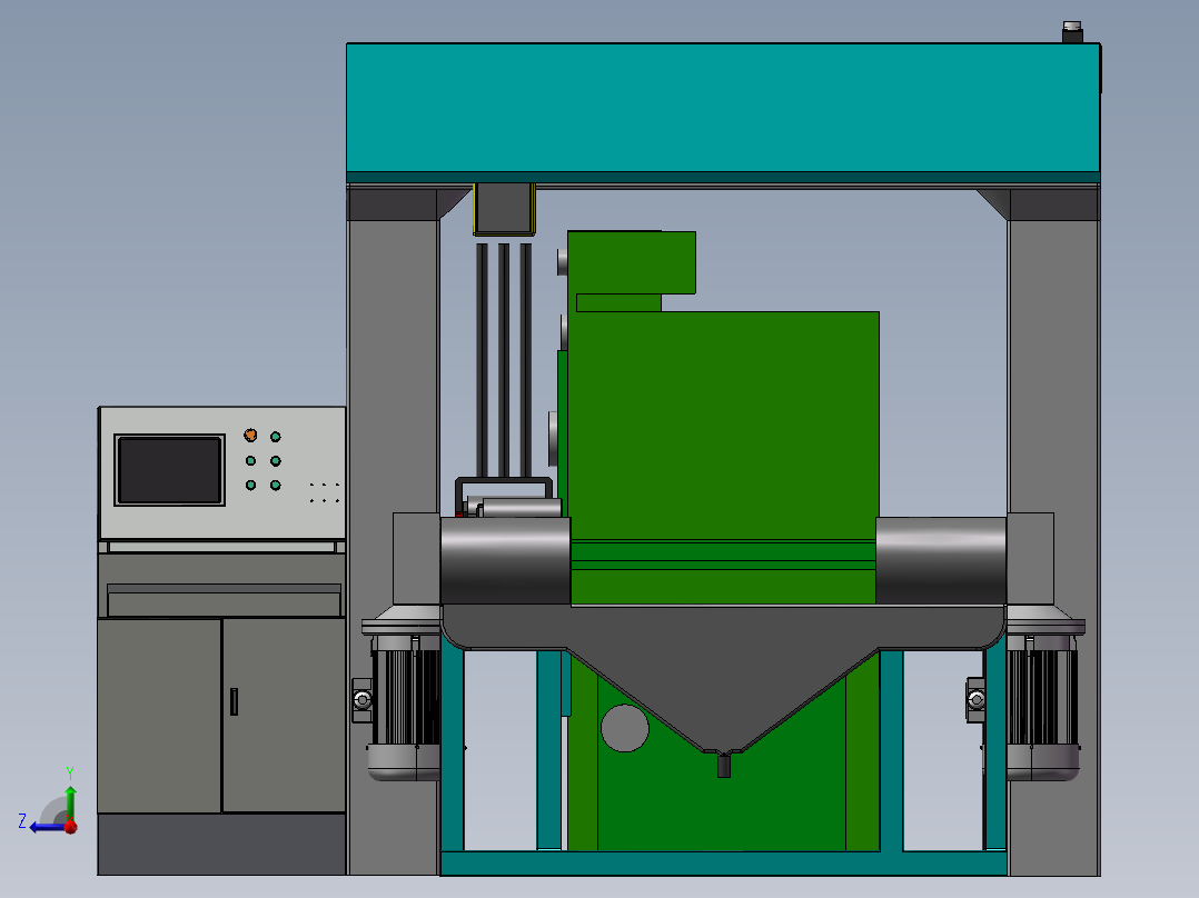 圆柱体无心磨自动上下料循环研磨右视图