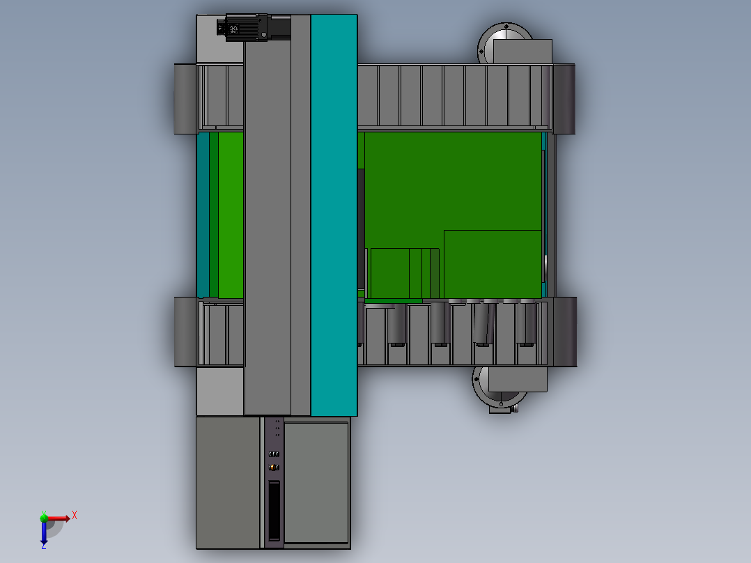 圆柱体无心磨自动上下料循环研磨俯视图