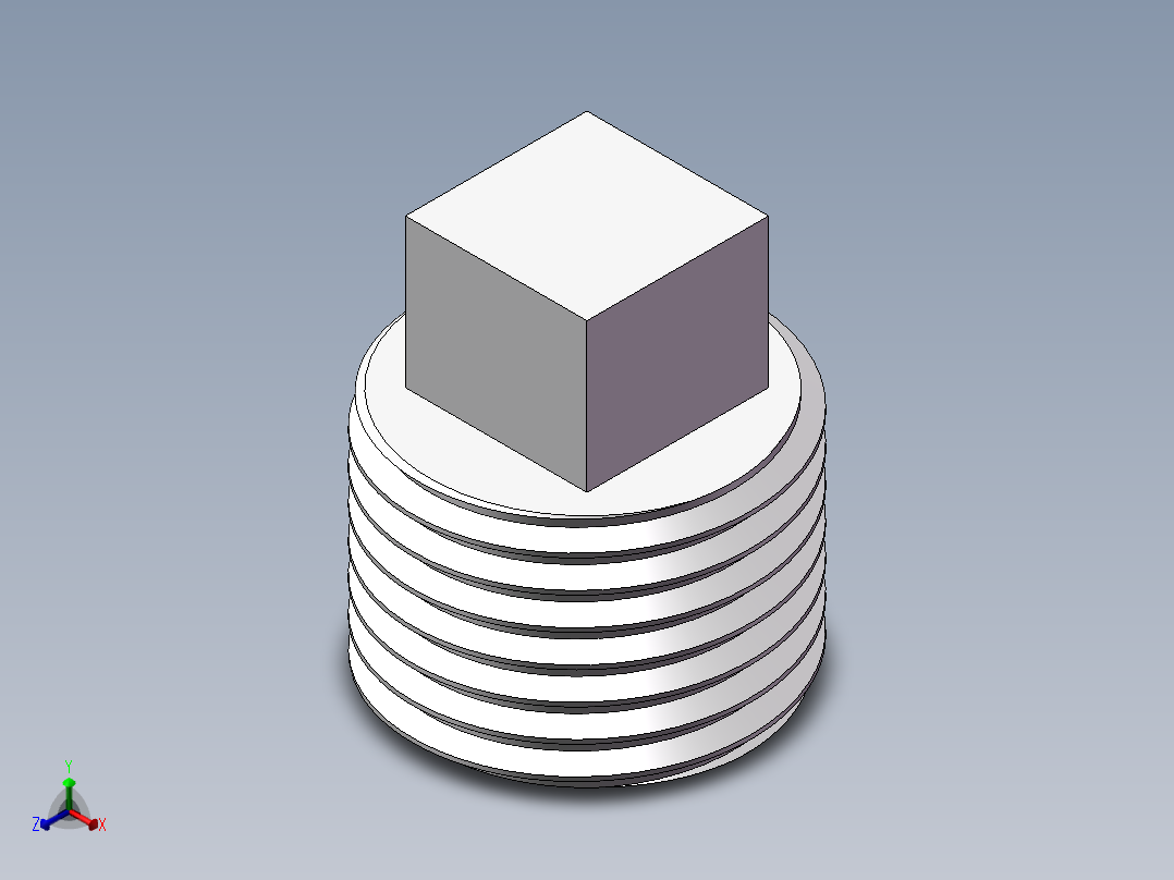 四角塞头 DN15正等轴测图