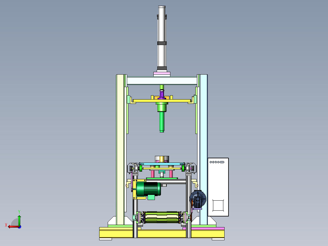 AJM汽车制动刹车盘轴承压装设备sw18可编辑后视图