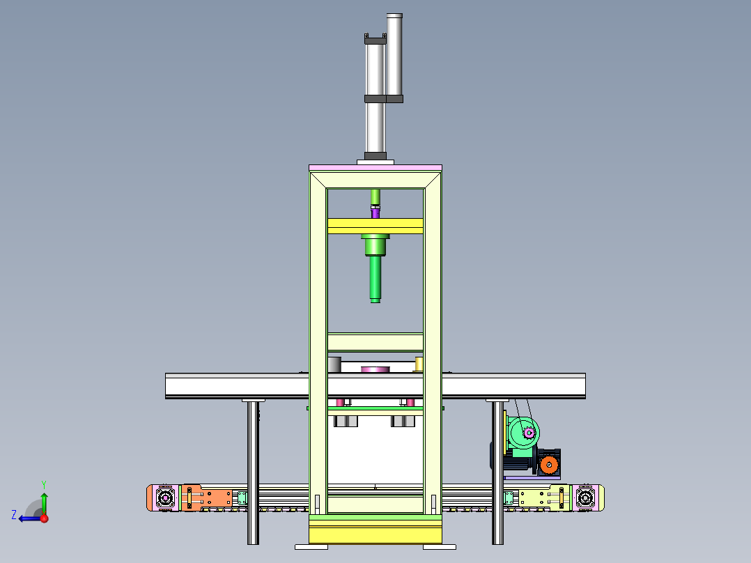 AJM汽车制动刹车盘轴承压装设备sw18可编辑右视图